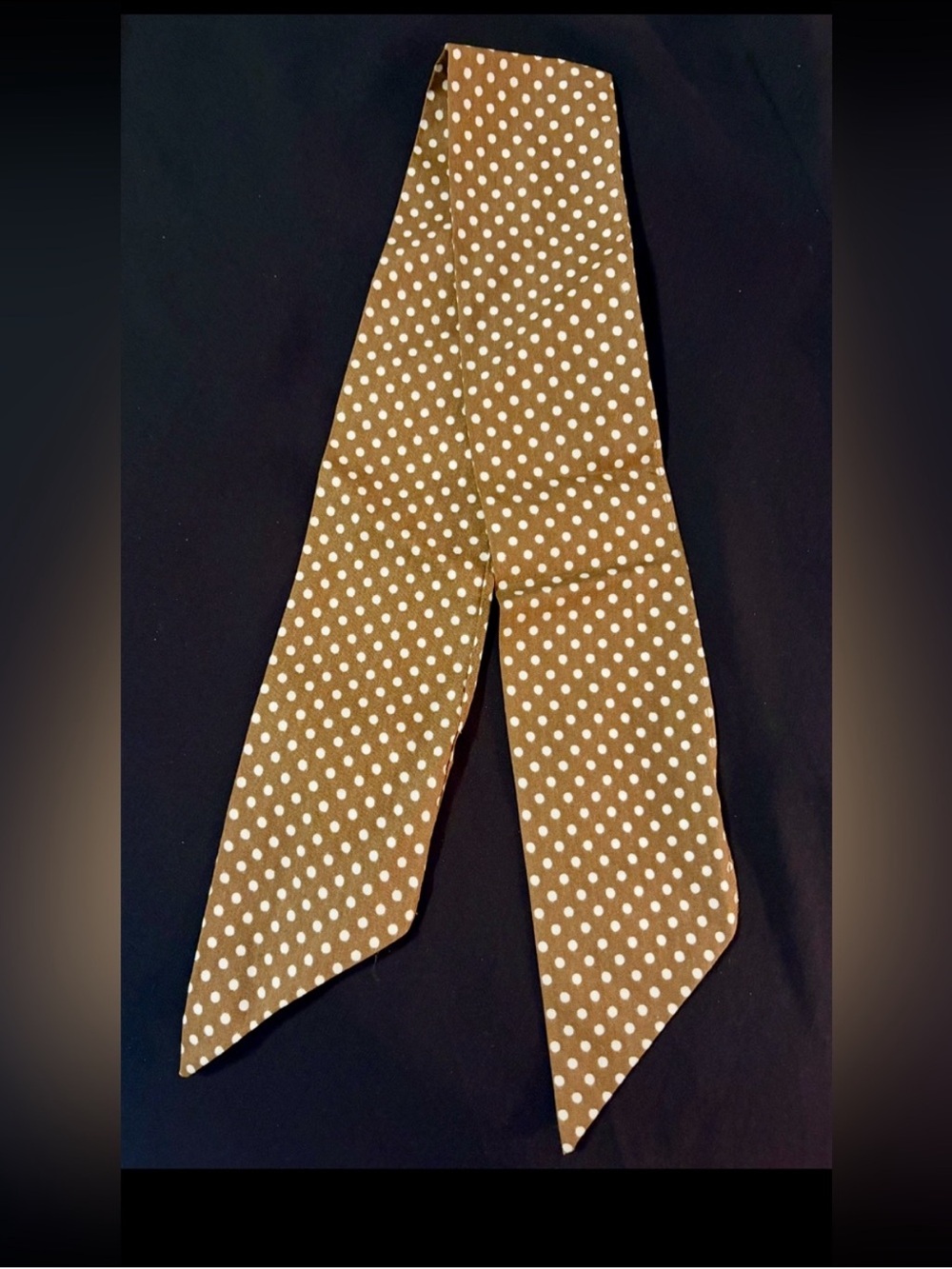New Polka Dot Brown Twilly Neck & Purse Scarf